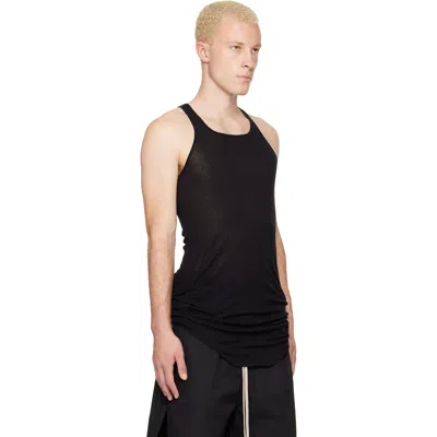 Rick Owens Black Tower Basic Rib Tank Top In Black