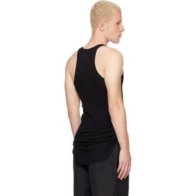 Rick Owens Black Tower Basic Rib Tank Top In Black