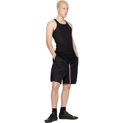 Rick Owens Black Tower Basic Rib Tank Top In Black