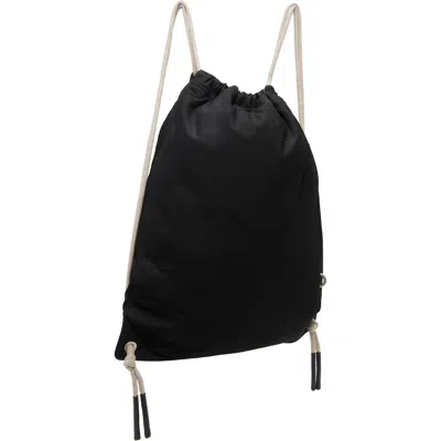 Rick Owens Black Tower Drawstring Backpack In Black