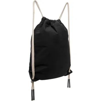 Rick Owens Black Tower Drawstring Backpack In Black