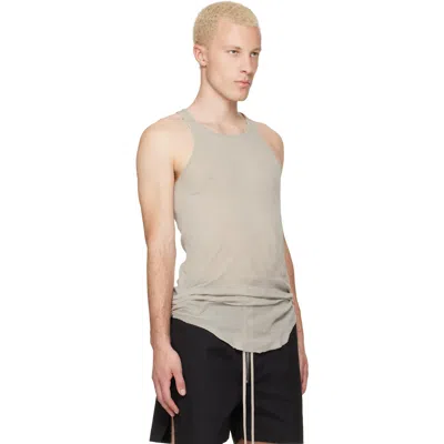 Rick Owens Gray And White Tower Basic Rib Vest In Gray