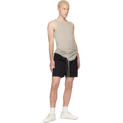Rick Owens Gray And White Tower Basic Rib Vest In Gray