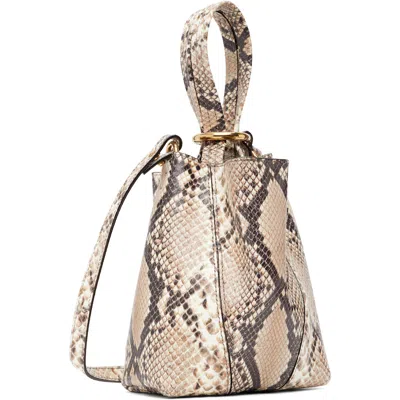 Chloé Chloe Spin Small Embossed Python Effect Tote Bag In Brown