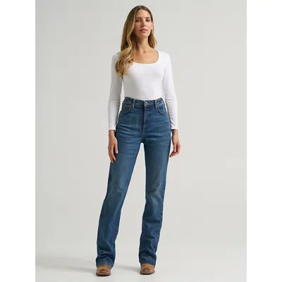 Wrangler Bespoke Curvy High Waist Bootcut Jeans In Blue