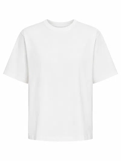 Khaite White Solid Crew Neck T-shirt In White