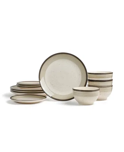 Earth & Clay Harlow Earthenware 12-piece Dinnerware Set In Neutral