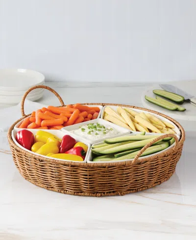 Oneida Willow & White 6pc Serving Set In Brown