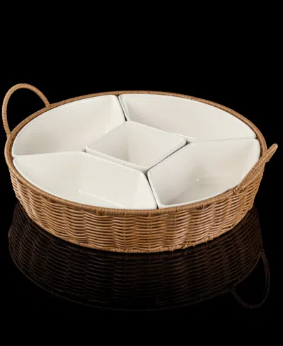 Oneida Willow & White 6pc Serving Set In Brown