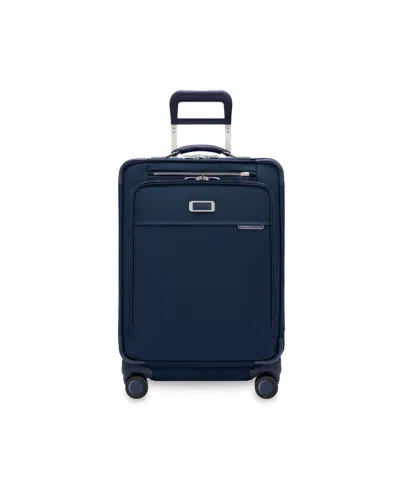 Briggs & Riley Baseline Compact Medium Checked Expandable Spinner In Blue