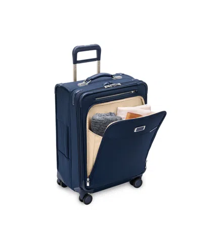 Briggs & Riley Baseline Compact Medium Checked Expandable Spinner In Blue