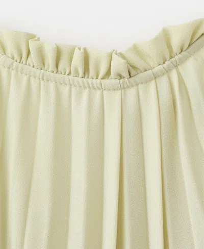 Mango Pleated Halter Neck Dress In Pastel Green