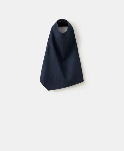 Mango Open-back Denim Top In Blue