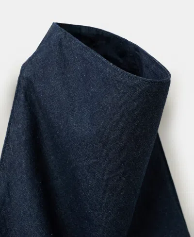 Mango Open-back Denim Top In Blue