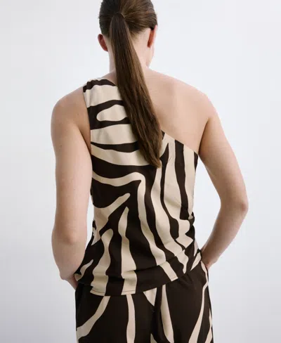 Mango Women's Asymmetric Printed Top In Multi