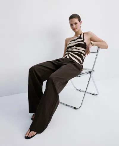 Mango Women's Asymmetric Printed Top In Multi