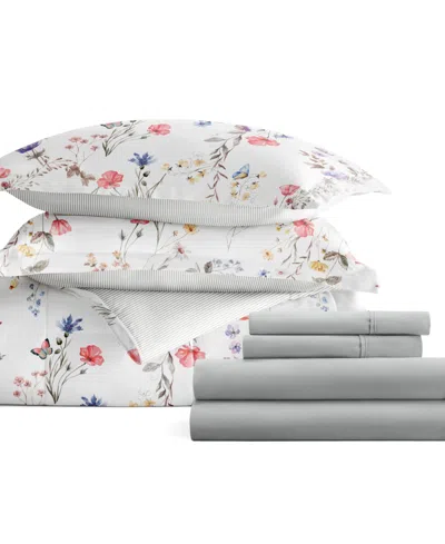 Ienjoy Home Bedding Bundle Patterned 5-piece Comforter Set, Twin In White