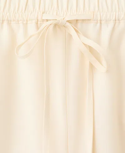 Mango Embroidered Side Stripe Cotton Drawstring Pants In Neutral
