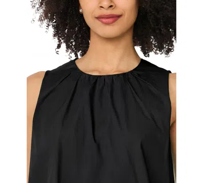 Cece Cotton Poplin Bubble Top In Black