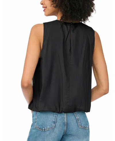 Cece Cotton Poplin Bubble Top In Black