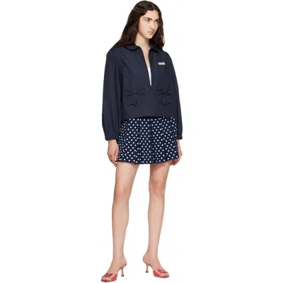 Sandy Liang Navy Necco Jacket In Blue