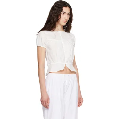 Fruity Booty White Daisy Blouse In White