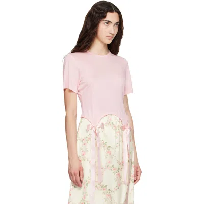Simone Rocha Bow Tail Easy T-shirt In Pink