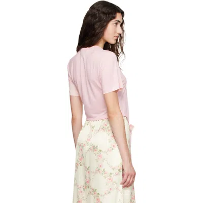 Simone Rocha Bow Tail Easy T-shirt In Pink