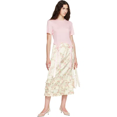 Simone Rocha Bow Tail Easy T-shirt In Pink