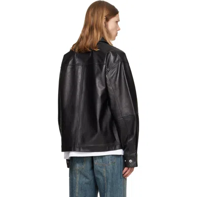 Helmut Lang Black Bonded Leather Jacket In Black