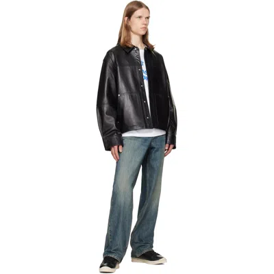 Helmut Lang Black Bonded Leather Jacket In Black
