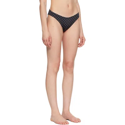 Fruity Booty Black Celine Polka Bikini Bottom In Black