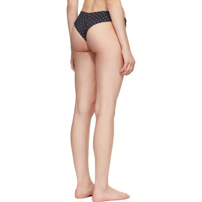 Fruity Booty Black Celine Polka Bikini Bottom In Black