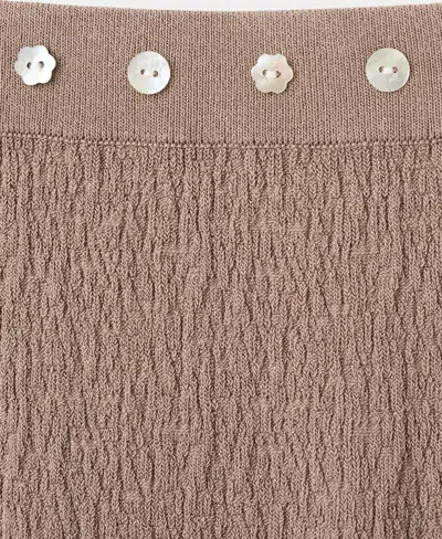 Mango Skirt With Buttons And Side Slit In Brown
