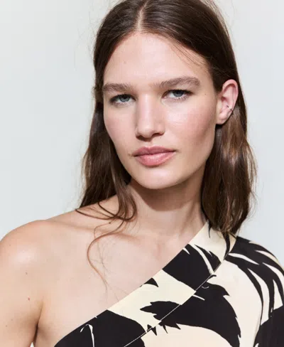 Mango Printed Asymmetrical Dress In Multi