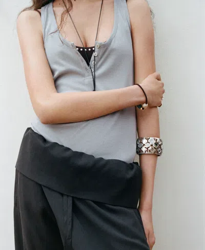 Mango 100% Lyocell Trousers In Gray