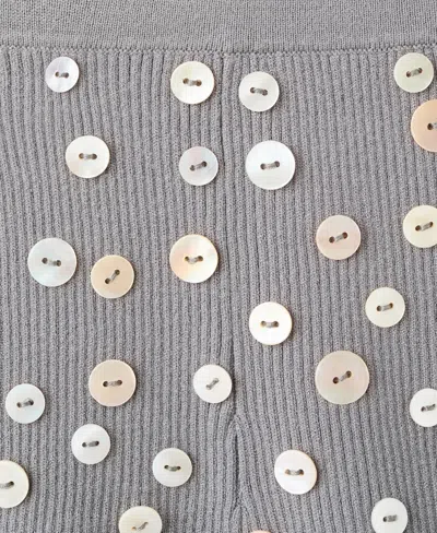 Mango Shorts With Decorative Buttons In Gray
