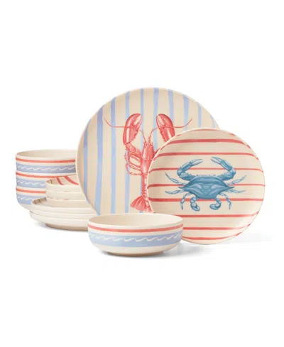 Oneida 24/7 Melamine Wharfside 12pc Dinnerware Set In Neutral