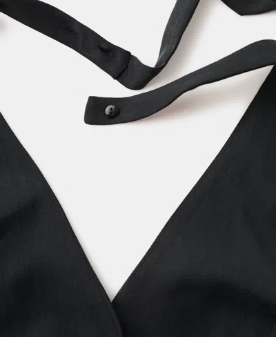 Mango Lyocell Suit Vest In Black