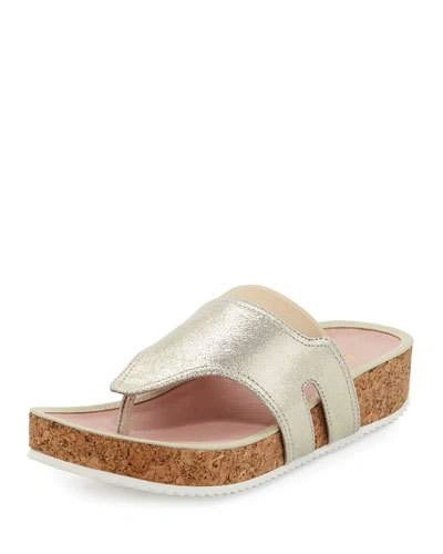 Taryn Rose Adelle Thong Sandal, Gold In Black