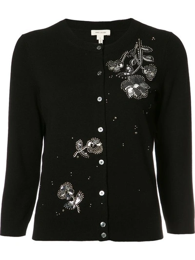 Marc Jacobs Virgin Wool Cardigan With Embellishment In Black