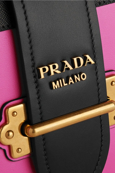 Shop Prada Cahier Small Two-tone Leather Shoulder Bag