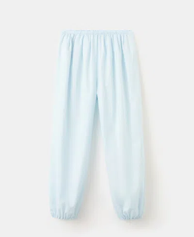 Mango Baggy Cotton Pants In Blue