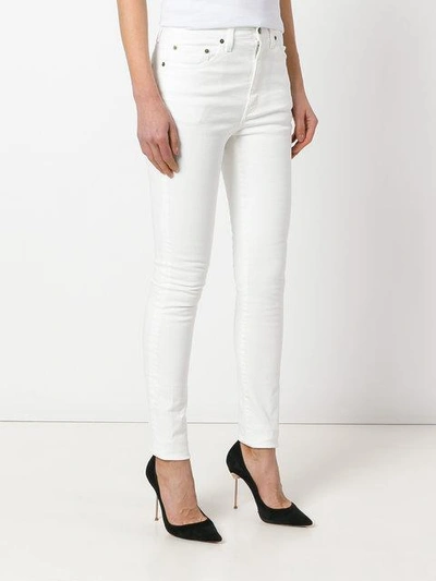 Shop Saint Laurent Hoch Sitzende Skinny-jeans In White