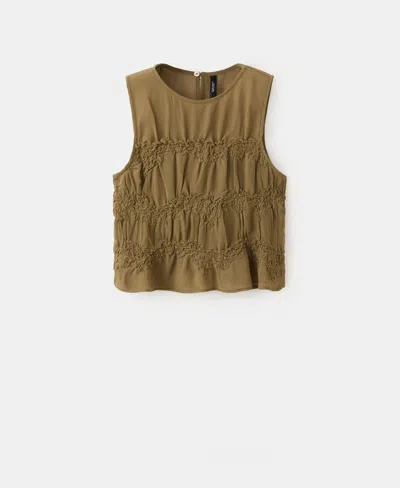 Mango Draped Crop Top In Multi