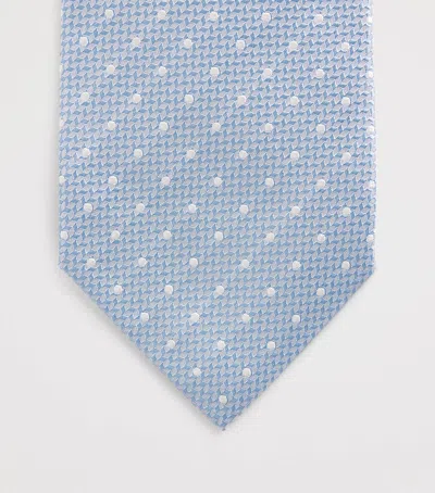 Isaia Silk Seven-fold Tie In Blue