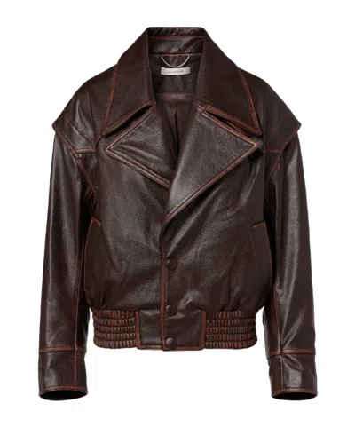Jacques Wei Leather Biker Jacket In Black