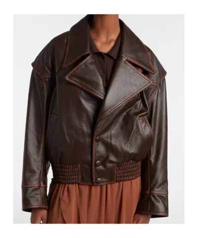 Jacques Wei Leather Biker Jacket In Black