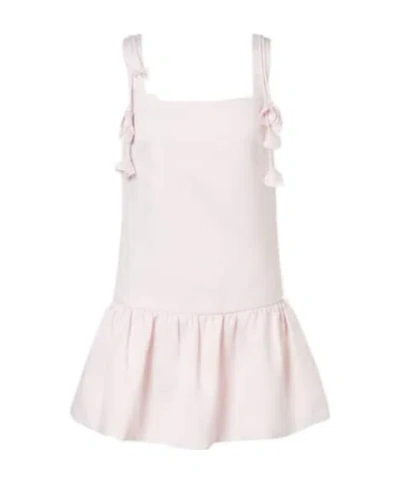 Self-portrait Womens Self Portrait Flower-embellished Woven Mini Dress In Pink