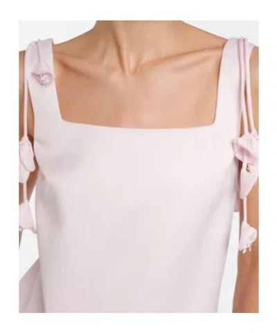 Self-portrait Womens Self Portrait Flower-embellished Woven Mini Dress In Pink